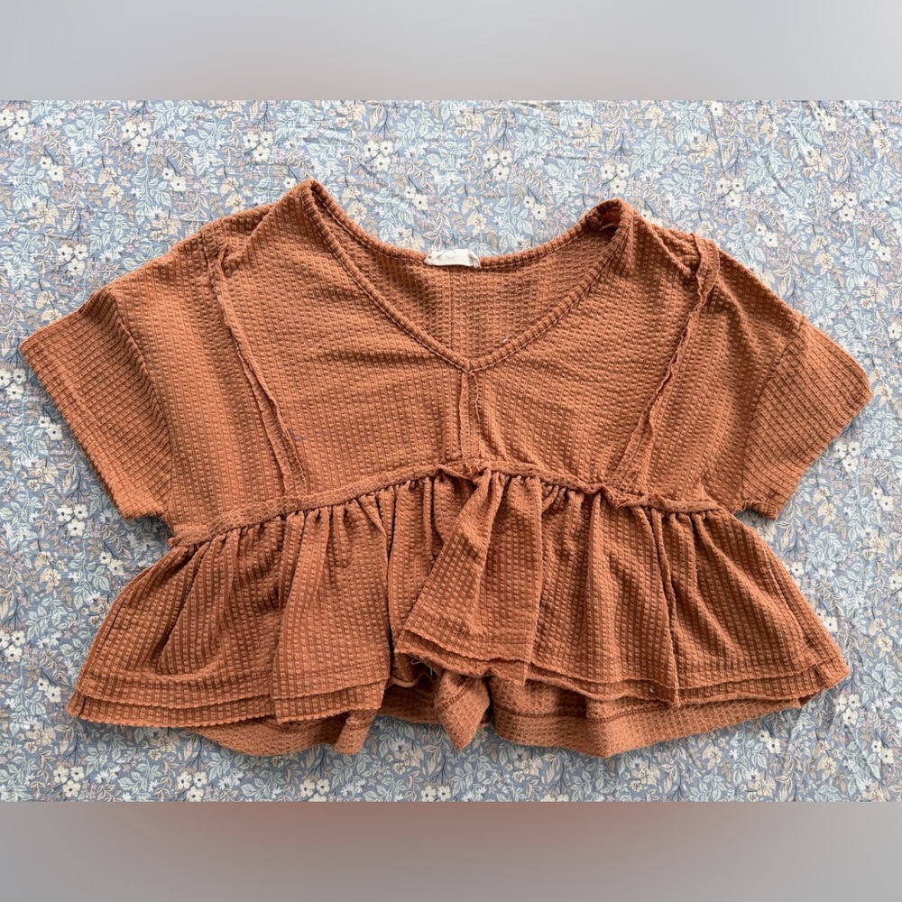 Altar'd State Rust Peplum Top